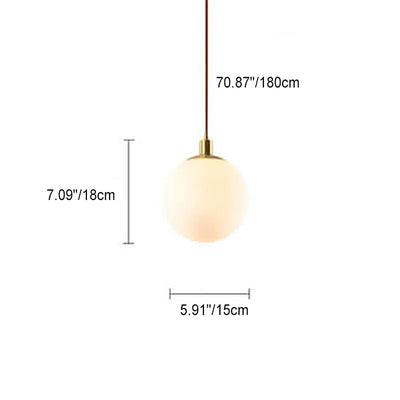 Nordischer Minimalistischer Weißer Orb 1-Licht Pendelleuchte 