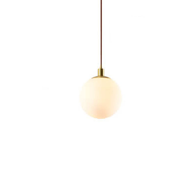 Nordischer Minimalistischer Weißer Orb 1-Licht Pendelleuchte 