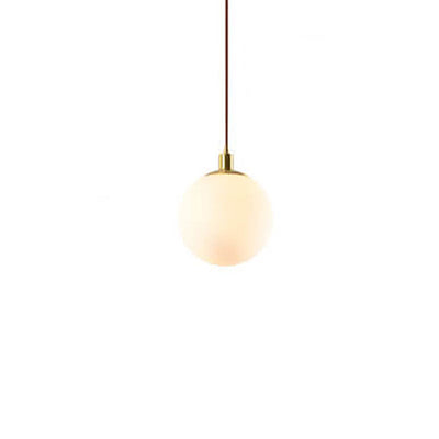 Nordic Minimalist White Orb 1-Light Pendant Light