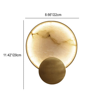 Applique murale LED ronde en marbre métal nordique contemporain pour chevet 