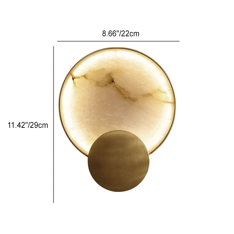 Applique murale LED ronde en marbre métal nordique contemporain pour chevet 
