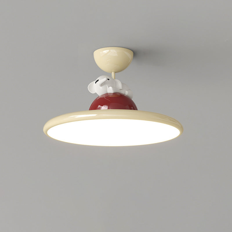 Zeitgenössische kreative Cartoon Panda Elefant Eisen Acryl LED Semi-Flush Mount Deckenleuchte für Schlafzimmer 