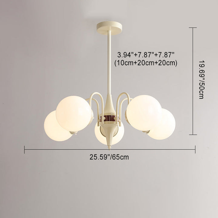 Lustre à 5 lumières en verre de fer traditionnel français Magic Bean pour salon 