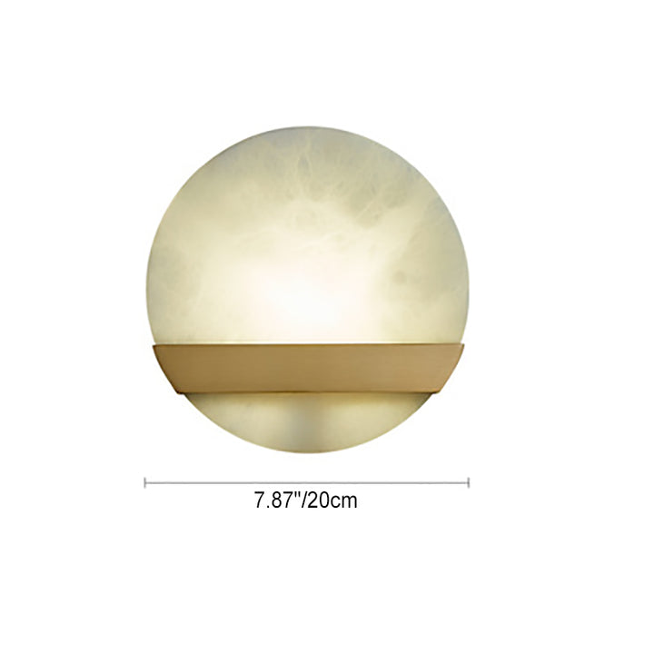 Zeitgenössische Luxus Kupfer Marmor Runde V Brief LED Wand Leuchte Lampe Für Flur 
