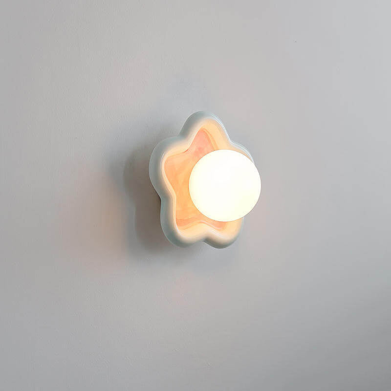 Contemporary Creative Ceramic Glass Iron Star Design 1-Light Wall Sconce Lamp For Living Room &amp; Bedroom
