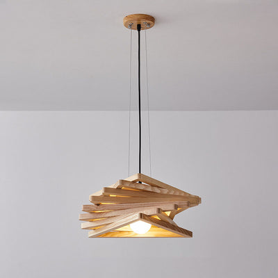 Modern Minimalist Creative Log Triangle 1-Light Pendant Light