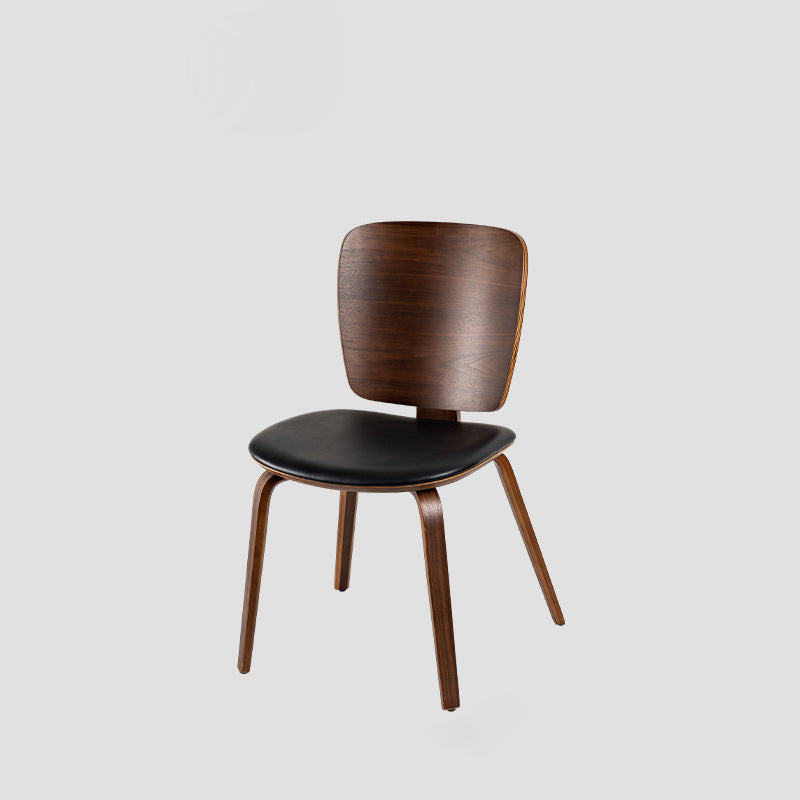 Chaise de salle à manger en bois avec revêtement en cuir PU simplicité contemporaine pour salon 