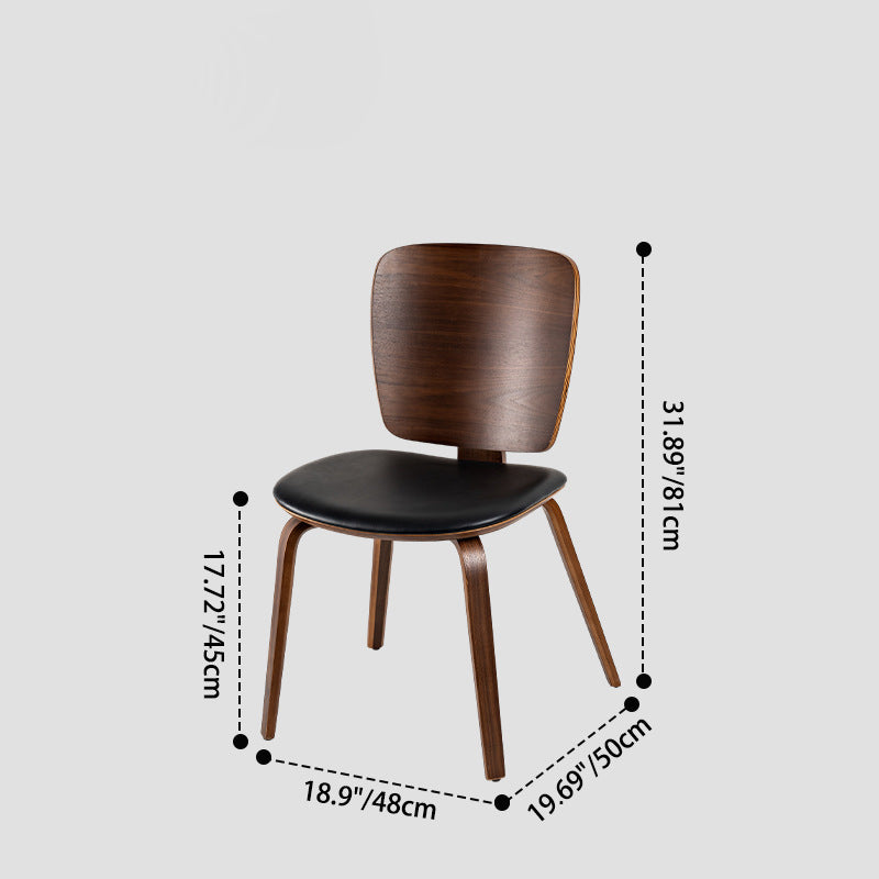 Chaise de salle à manger en bois avec revêtement en cuir PU simplicité contemporaine pour salon 