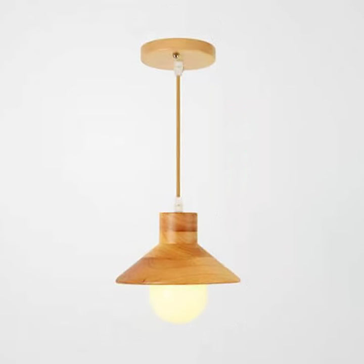 Traditionelle japanische runde Pendelleuchte aus Holz mit 1 Licht für Esszimmer 