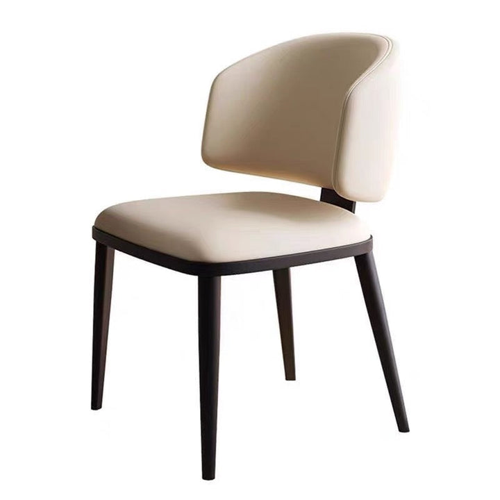 Modern Minimalist Microfiber Leather Carbon Steel Sponge Square Dining Chair Backrest For Dining Room