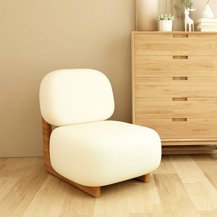 Contemporary Nordic Square Rectangular Fabric Pine Accent Chair Backrest For Living Room
