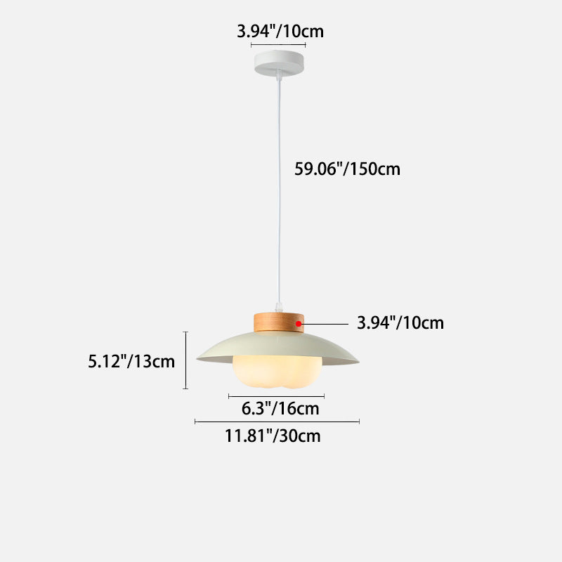 Zeitgenössische nordische Eisenholz PE Schüssel 1/2/3 Licht Kronleuchter Insel Licht für Esszimmer 