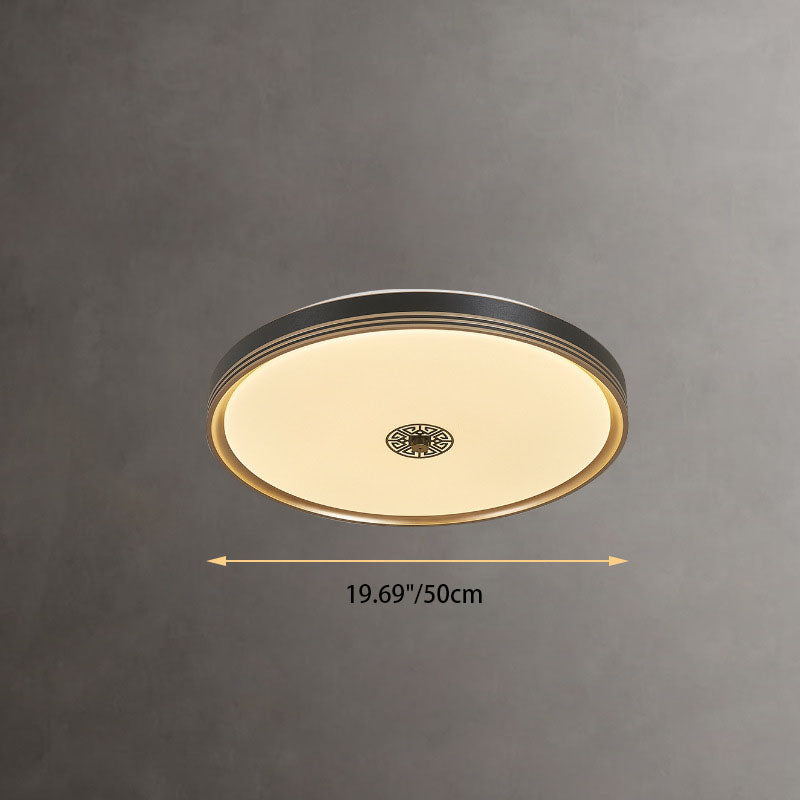 Luz de techo LED de montaje empotrado geométrica cuadrada de acrílico chino tradicional para sala de estar 