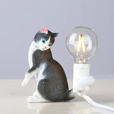 Modern Creative Resin Kitten Decor 1-Light Mini Table Lamp