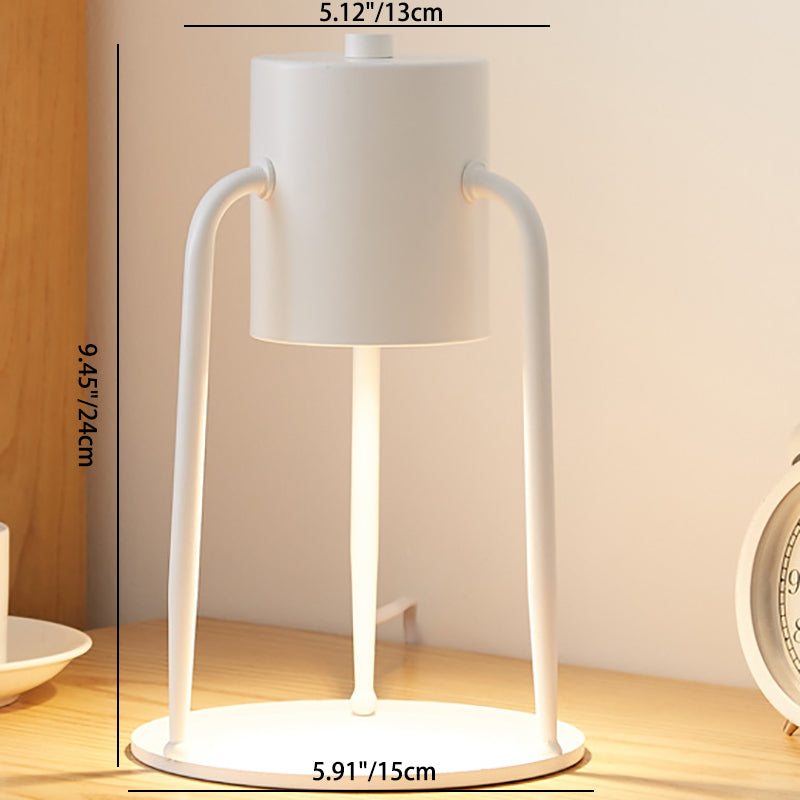 Lámpara de mesa de cera derretida de 1 luz de cilindro de hierro creativo contemporáneo para dormitorio 