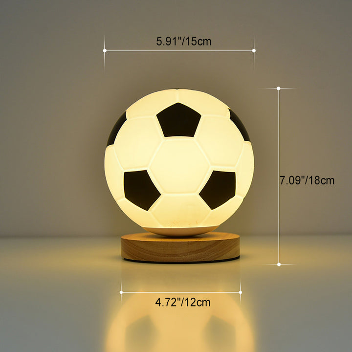 Lampe de table LED en bois et verre Globe Creative Contemporaine pour salon 