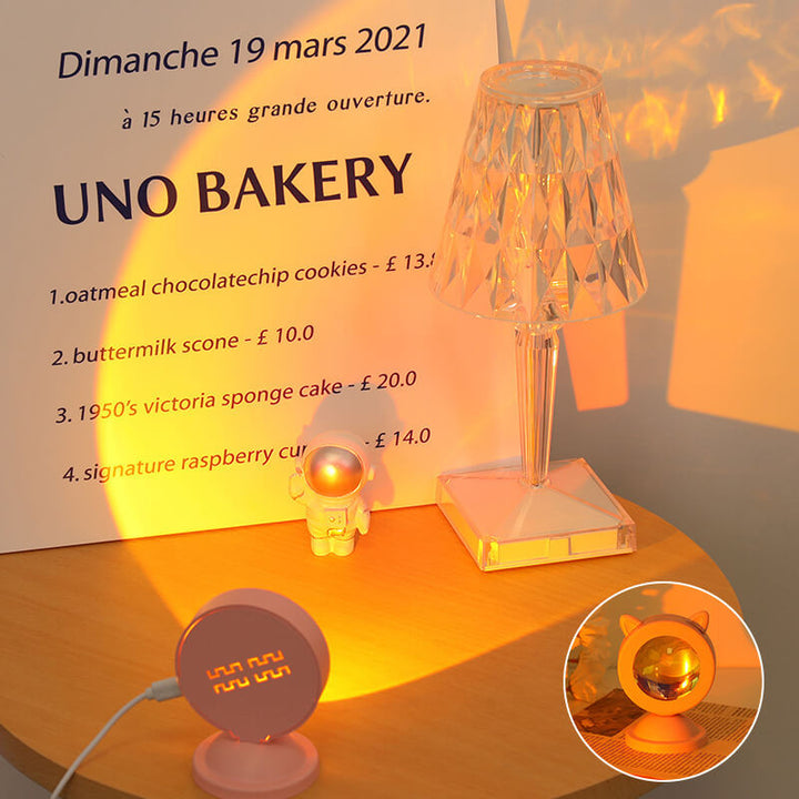 Zeitgenössische kreative rosa Katzenohr-Form LED USB Umgebungslicht Tischlampe für Schlafzimmer 