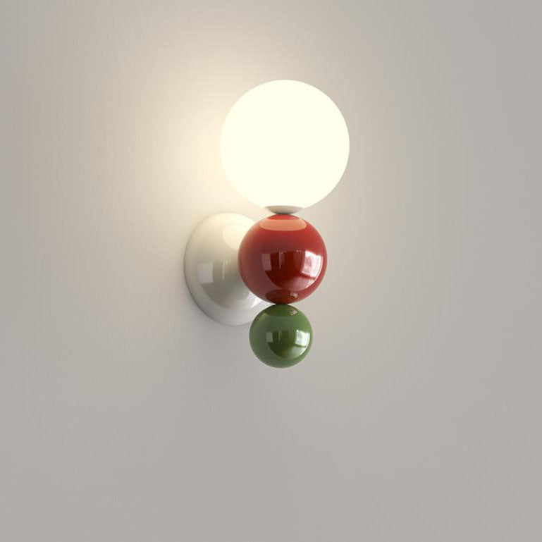 Applique murale moderne pour enfants en fer forgé style crème avec une sphère et une lumière 
