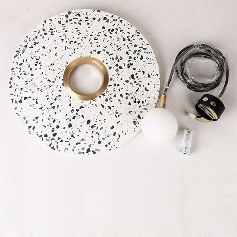 Nordic Creative Terrazzo Planet Disc 1-Light Pendant Light