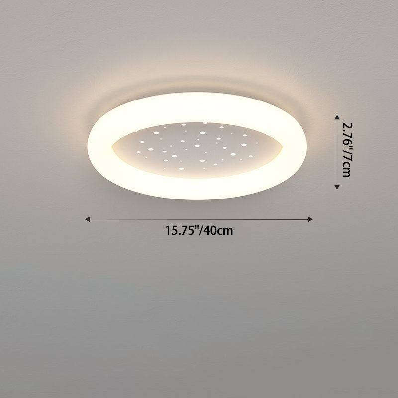 Plafonnier LED rond en fer acrylique simplicité moderne ciel étoilé pour chambre 
