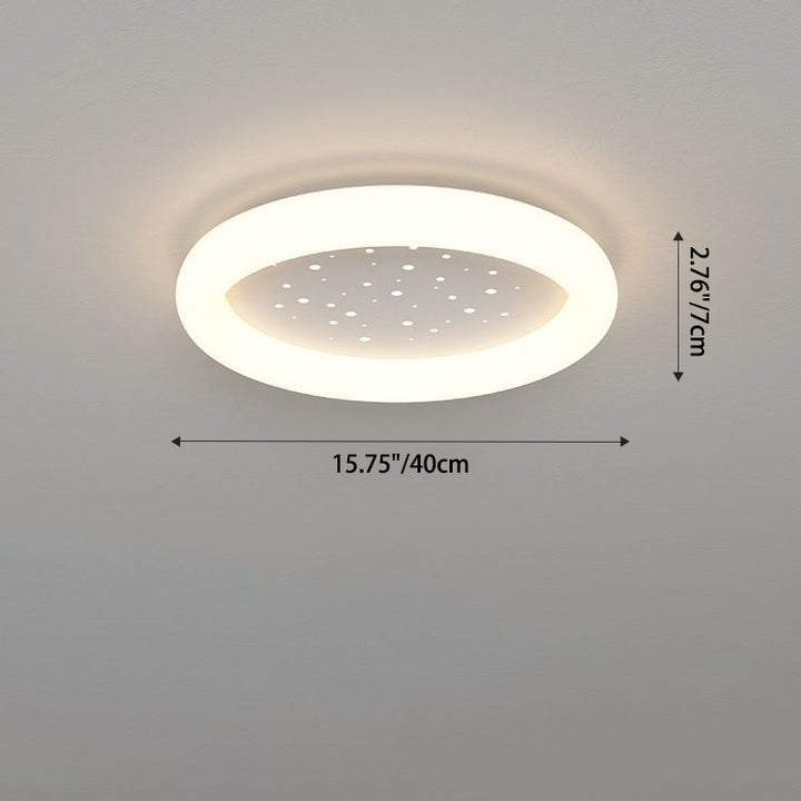 Plafonnier LED rond en fer acrylique simplicité moderne ciel étoilé pour chambre 