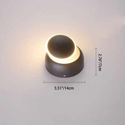 Moderne unbedeutende runde drehbare Aluminium-PC-LED-Wandleuchterlampe für Schlafzimmer