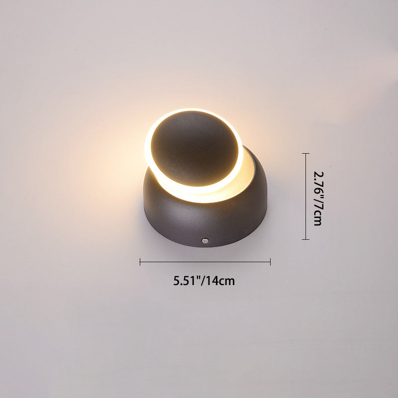 Moderne unbedeutende runde drehbare Aluminium-PC-LED-Wandleuchterlampe für Schlafzimmer