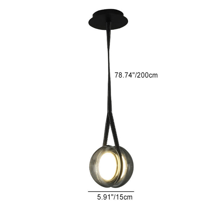 Suspension LED en verre et fer de style scandinave contemporain pour salon 