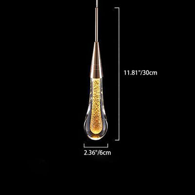 Contemporary Scandinavian Water Drops Hardware Glass LED Pendant Light For Bedroom