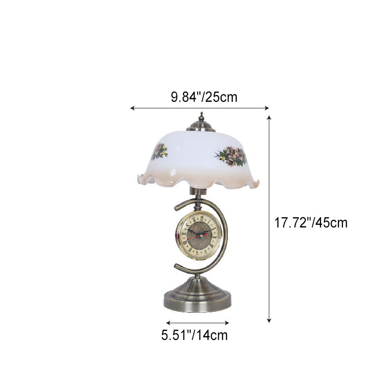 Lampe de table à 1 lumière en verre avec matériel d&