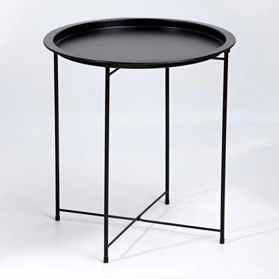 Bandeja de mesa de café redonda minimalista moderna con marco de hierro para sala de estar 