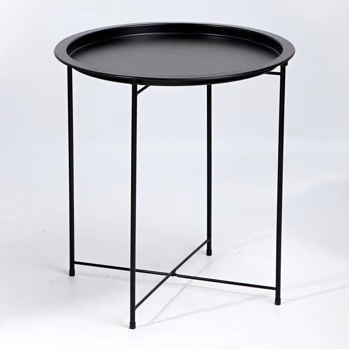 Bandeja de mesa de café redonda minimalista moderna con marco de hierro para sala de estar 