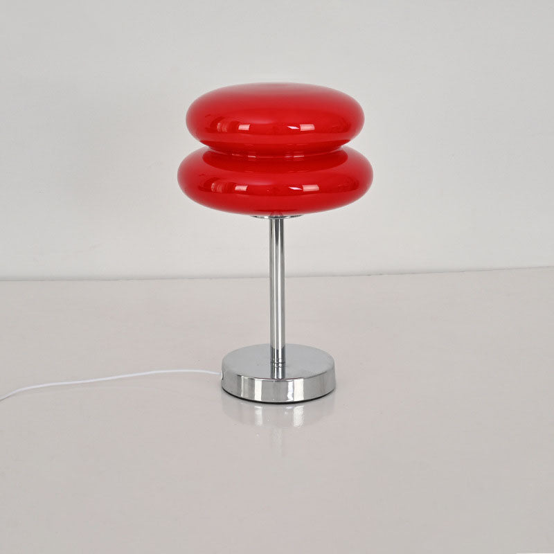 Lampe de table LED en verre et fer USB champignon rond créatif contemporain pour salon 