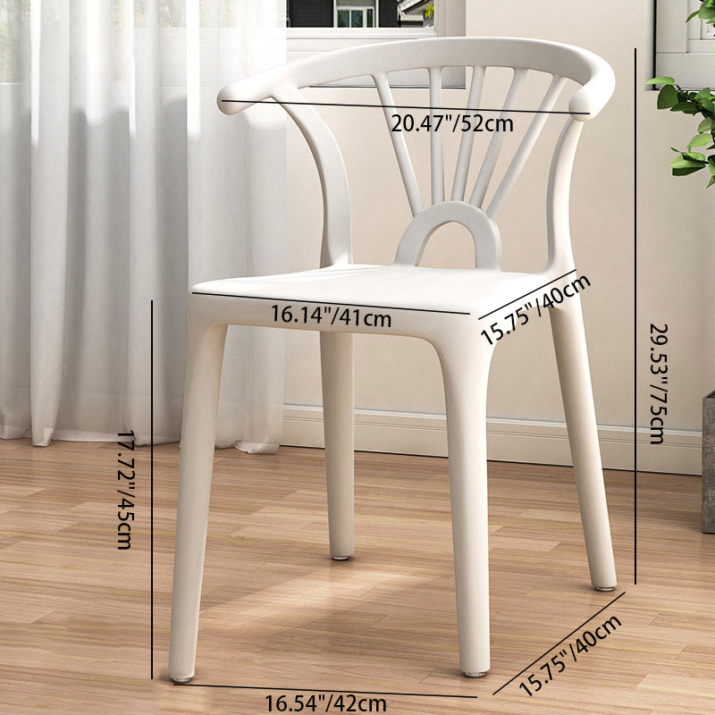 Chaise de salle à manger empilable en plastique Arc scandinave contemporain avec dossier pour salle à manger 