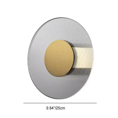 Modern Light Luxury Hardware Disc Glass LED Wall Sconce Lamp