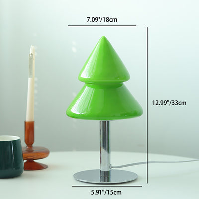 Modern Art Deco Iron Glass Christmas Tree LED Table Lamp For Bedroom