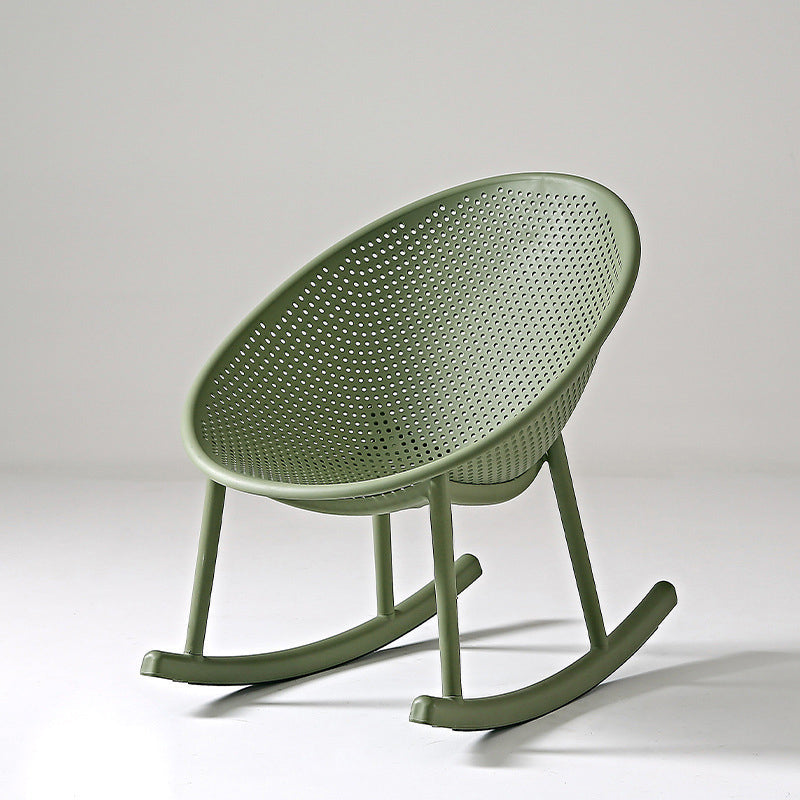 Chaise ovale créative contemporaine en plastique PP avec dossier et accoudoirs pour salon 
