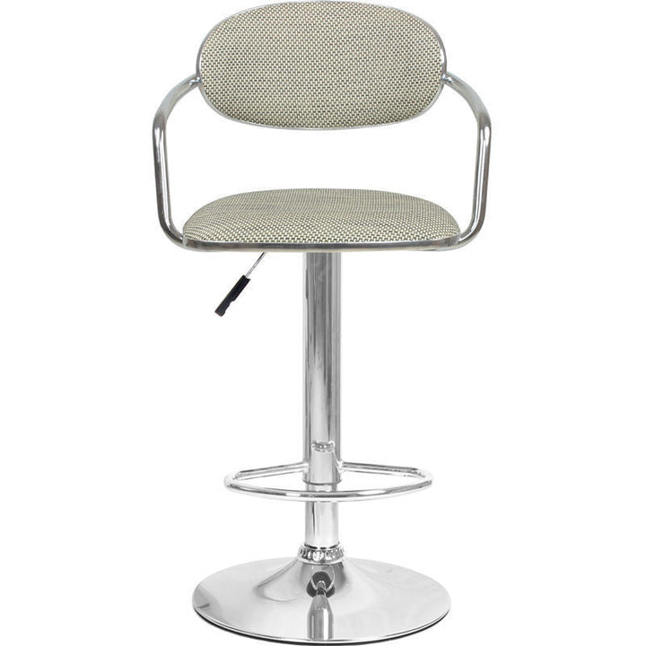 Contemporary Scandinavian Half Round PVC Wicker Plywood Iron Bar Stool Backrest For Dining Room