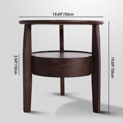 Table basse ronde en bois minimaliste moderne double pour salon 