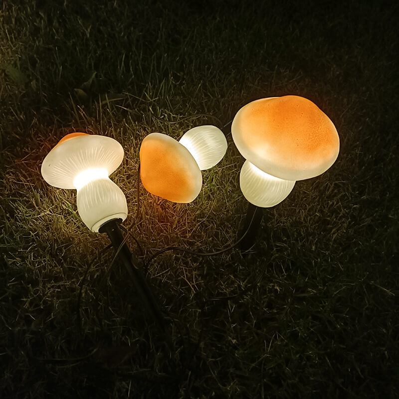 Solar Outdoor Mushroom Shape LED Garden Lawn Ground Insert Landscape Light