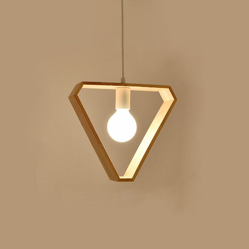 Moderne Einfachheit Holz Geometrische Form 1-Licht Pendelleuchte für das Wohnzimmer 