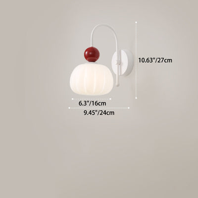 Lampe murale 1 lumière en fer PE avec base en disque d'orbite de citrouille campanule minimaliste moderne pour chambre 