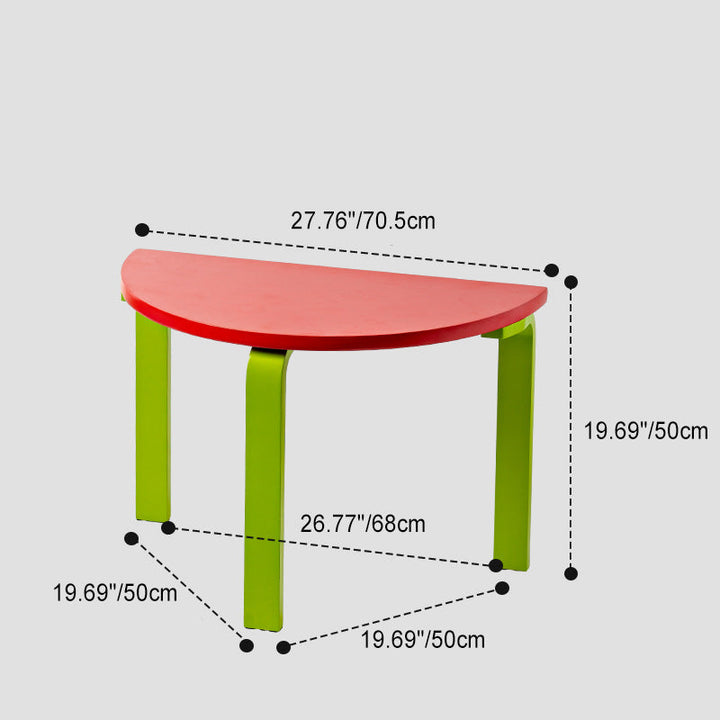Contemporary Creative Half Round Multi-Layer Wood Panel Coffee Table For Living Room