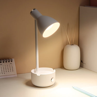Modern Minimalist Round Base Horn Plastic ABS LED Table Lamp For Bedroom