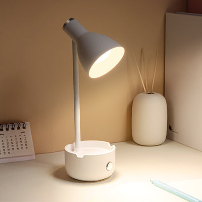 مصباح طاولة LED بلاستيكي ABS بقاعدة دائرية حديثة وبسيطة لغرفة النوم 