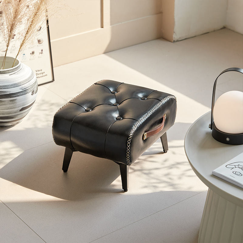 Tabouret de pied portable moderne en similicuir capitonné de luxe pour salon 