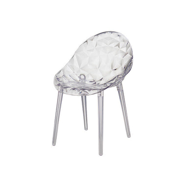 Moderner minimalistischer quadratischer Acrylstuhl mit vier Beinen und Rückenlehne für das Wohnzimmer 