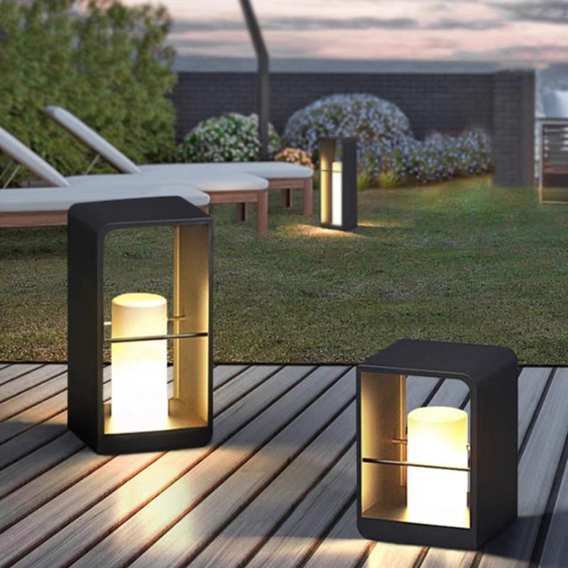 Éclairage paysager LED cubique en acrylique en acier inoxydable solaire étanche minimaliste moderne pour jardin 