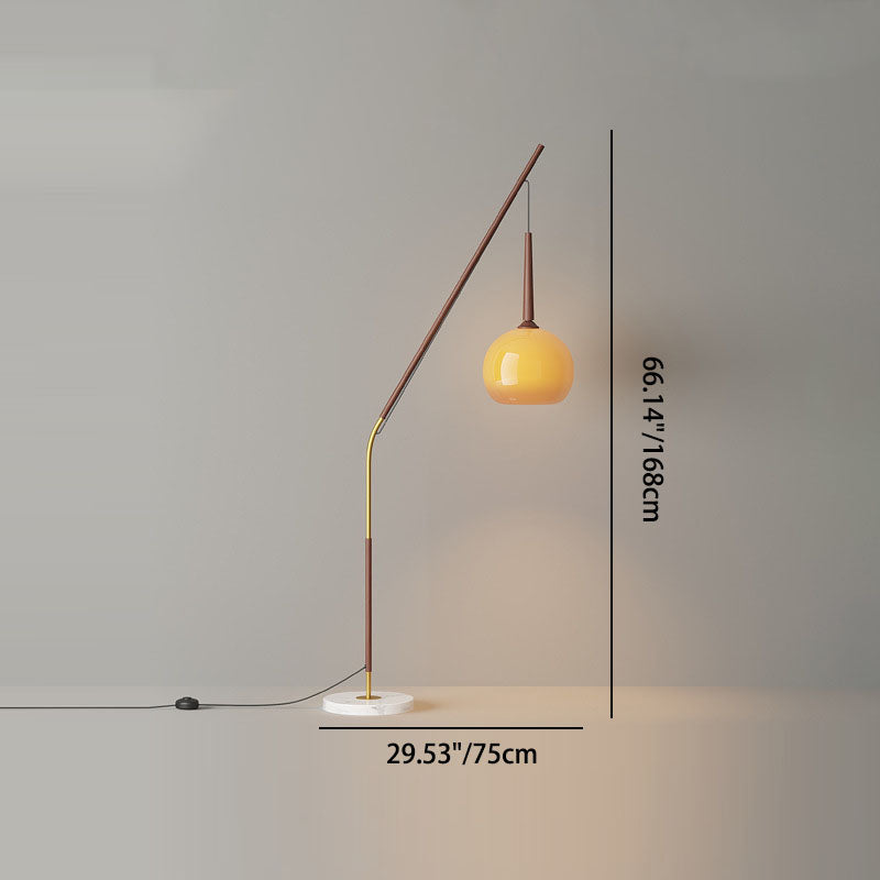 Traditional Vintage Orb Iron Glass 1-Light Standing Floor Lamp For Bedroom