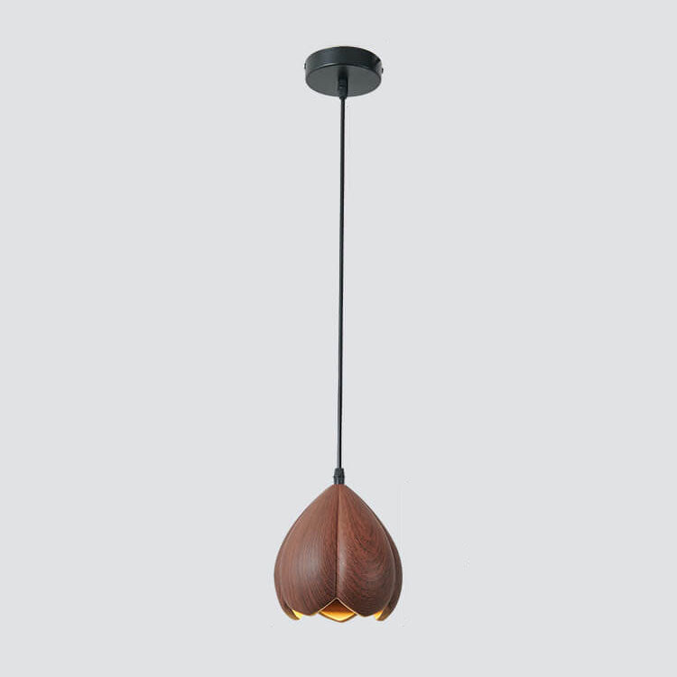 Retro Wabi-Sabi Trompetenblume Harzschirm 1-Licht Pendelleuchte 